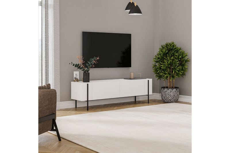 Stira Tv-bænk 160 cm - Hvid - Møbler - TV borde & mediemøbler - TV-borde