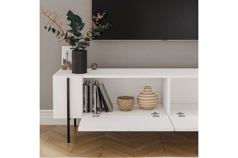 Stira Tv-bænk 160 cm - Hvid - Møbler - TV borde & mediemøbler - TV-borde