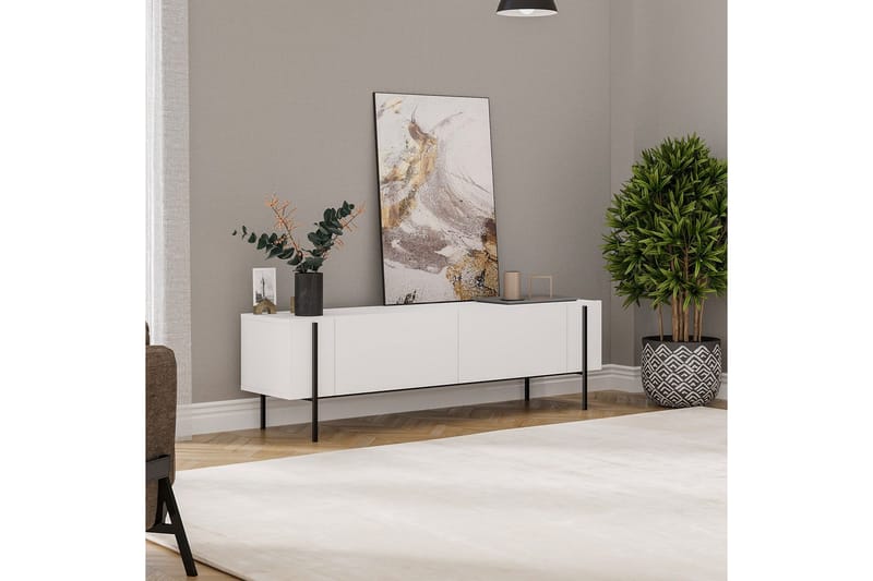 Stira Tv-bænk 160 cm - Hvid - Møbler - TV borde & mediemøbler - TV-borde