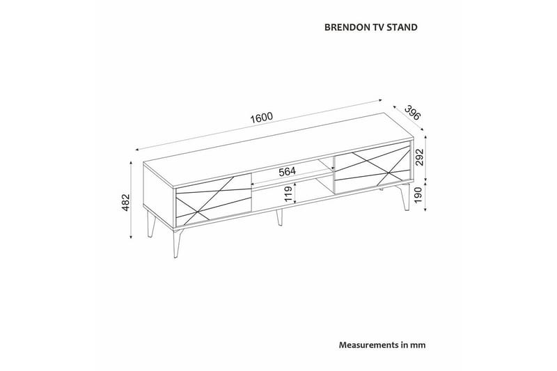 Sudama TV-skab 160 cm - Antracit - Møbler - TV borde & mediemøbler - TV-borde