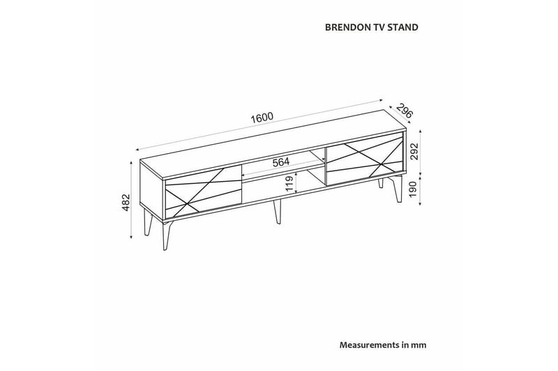 Sudama TV-skab 160 cm - Mørkfarvet træ - Møbler - TV borde & mediemøbler - TV-borde