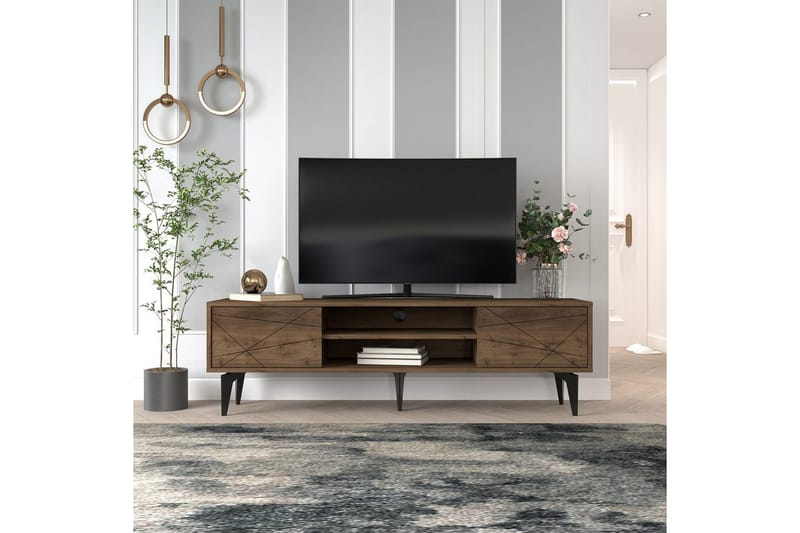 Sudama TV-skab 160 cm - Mørkfarvet træ - Møbler - TV borde & mediemøbler - TV-borde