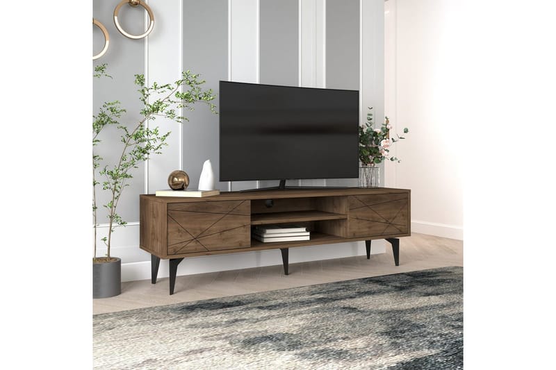 Sudama TV-skab 160 cm - Mørkfarvet træ - Møbler - TV borde & mediemøbler - TV-borde
