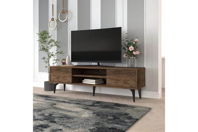 Sudama TV-skab 160 cm - Mørkfarvet træ - Møbler - TV borde & mediemøbler - TV-borde