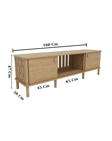 Sunira TV-bord 160 cm med Opbevaring i Eg - Brun - Møbler - TV borde & mediemøbler - TV-borde