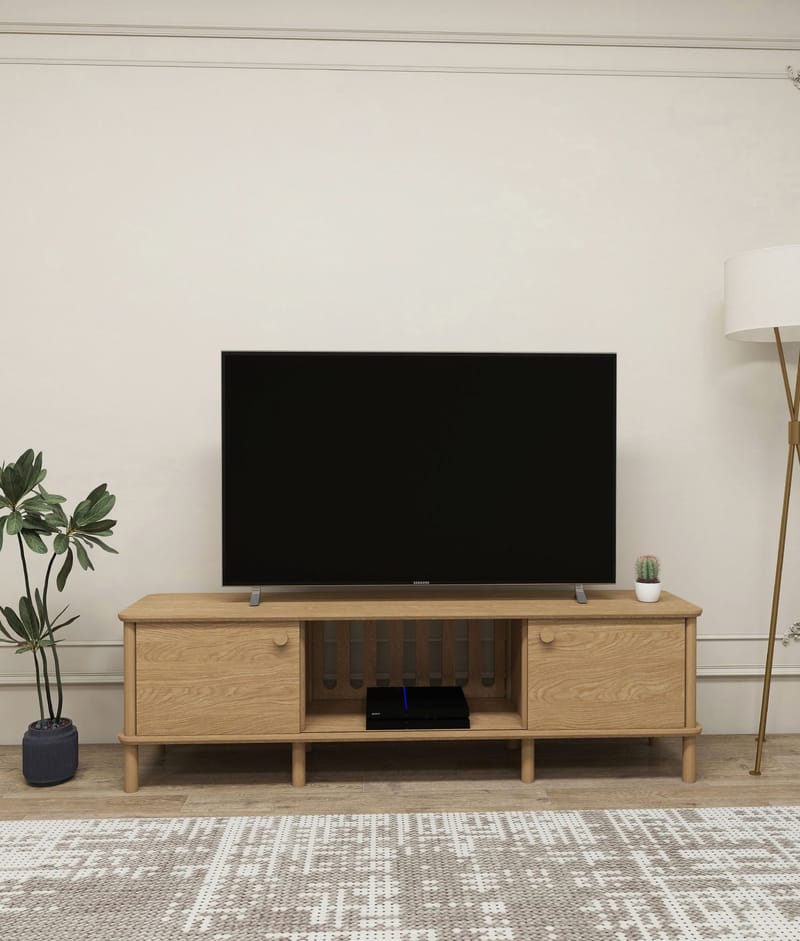 Sunira TV-bord 160 cm med Opbevaring i Eg - Brun - Møbler - TV borde & mediemøbler - TV-borde