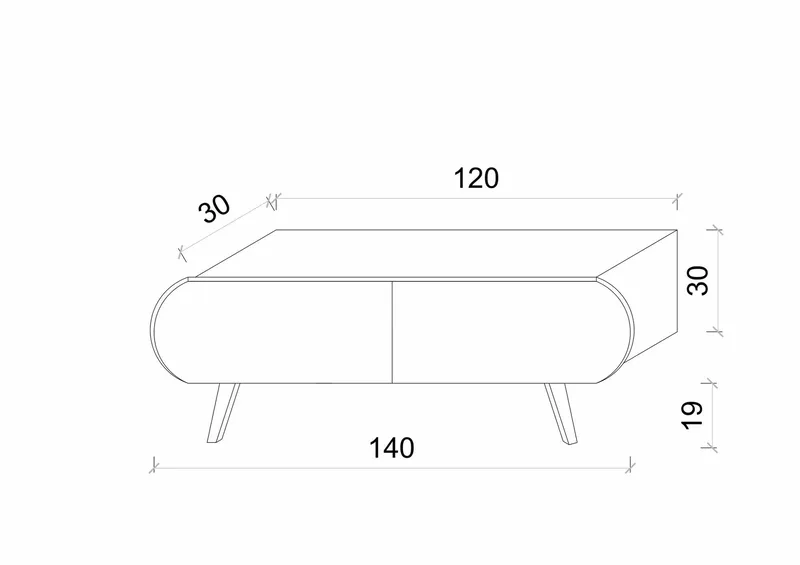Svelor Gulvstående TV-bænk 140 cm med Opbevaring i Malet Træ - Hvid - Møbler - TV borde & mediemøbler - TV-borde