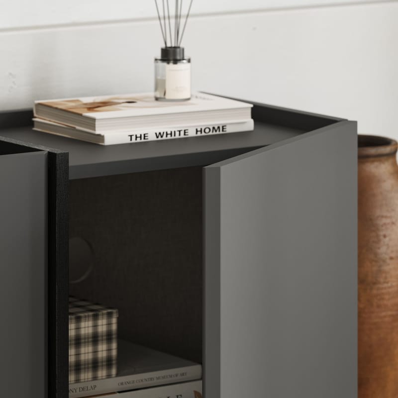 Sylvenn TV-bænk 180 cm - Antracit og sort - Møbler - TV borde & mediemøbler - Mediestativ & vægbeslag