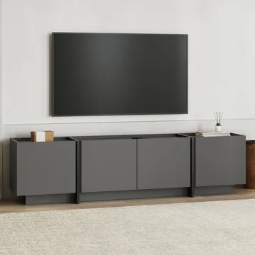 Sylvenn TV-bænk 180 cm - Antracit/Sort - Møbler - TV borde & mediemøbler - TV-borde