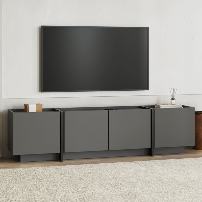 Sylvenn TV-bænk 180 cm - Antracit/Sort - Møbler - TV borde & mediemøbler - TV-borde