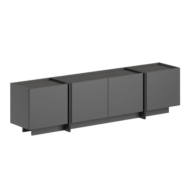 Sylvenn TV-bænk 180 cm, Antracit/Sort