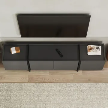 Sylvenn TV-bænk 180 cm - Antracit/Sort - Møbler - TV borde & mediemøbler - TV-borde