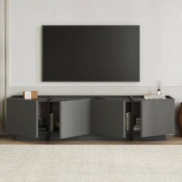 Sylvenn TV-bænk 180 cm - Antracit/Sort - Møbler - TV borde & mediemøbler - TV-borde