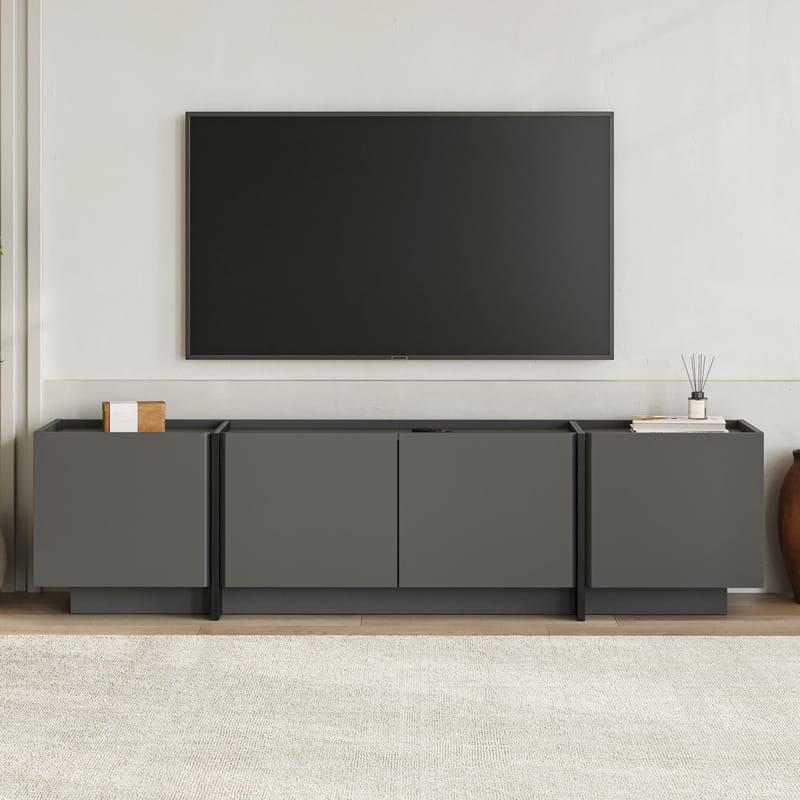 Sylvenn TV-bænk 180 cm - Antracit/Sort - Møbler - TV borde & mediemøbler - TV-borde