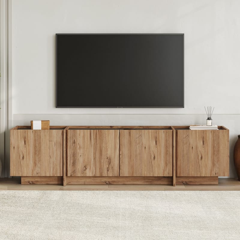 Sylvenn TV-bænk 180 cm - Atlantic Pine og Anthracite - Møbler - TV borde & mediemøbler - Mediestativ & vægbeslag