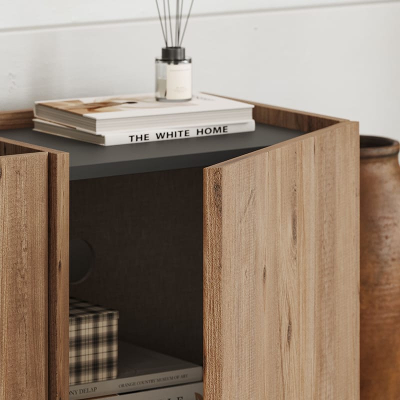 Sylvenn TV-bænk 180 cm - Atlantic Pine og Anthracite - Møbler - TV borde & mediemøbler - Mediestativ & vægbeslag