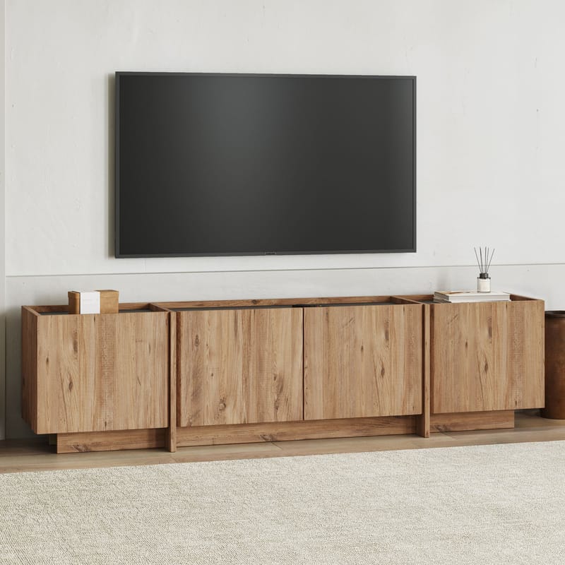 Sylvenn TV-bænk 180 cm - Atlantic Pine og Anthracite - Møbler - TV borde & mediemøbler - Mediestativ & vægbeslag