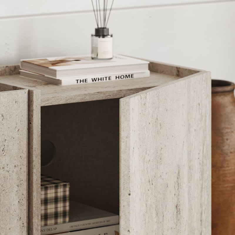 Sylvenn TV-bænk 180 cm - Travertin - Møbler - TV borde & mediemøbler - Mediestativ & vægbeslag