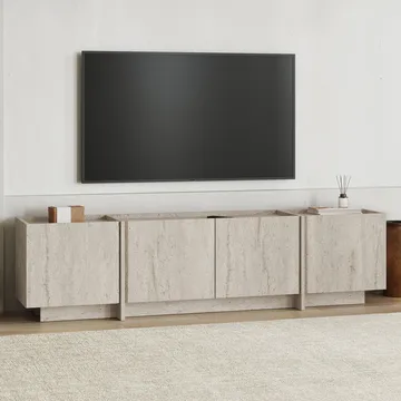 Sylvenn TV-bænk 180 cm - Travertin - Møbler - TV borde & mediemøbler - TV-borde