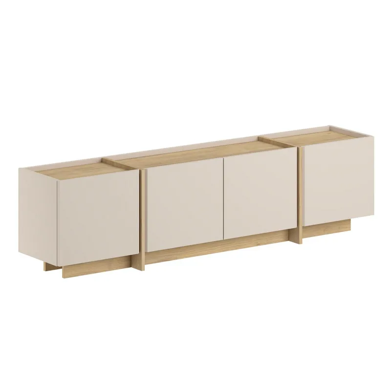 Sylvenn Tv-bord 180 cm med Opbevaring i Eg, Sandbeige