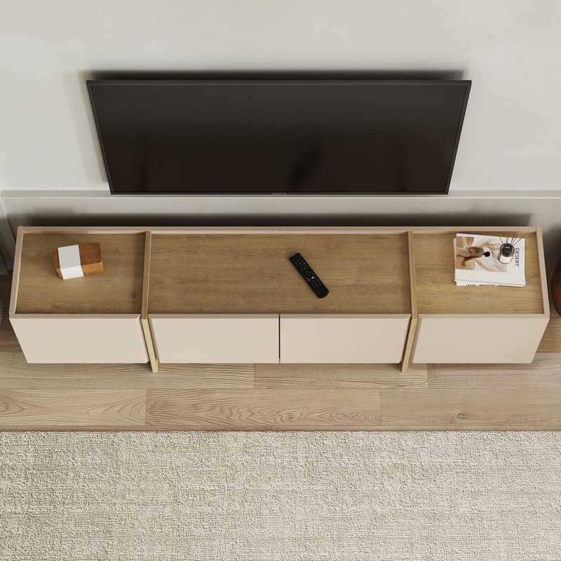 Sylvenn Tv-bord 180 cm med Opbevaring i Eg - Sandbeige - Møbler - TV borde & mediemøbler - TV-borde