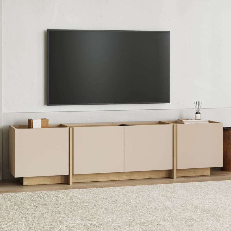Sylvenn Tv-bord 180 cm med Opbevaring i Eg - Sandbeige - Møbler - TV borde & mediemøbler - TV-borde