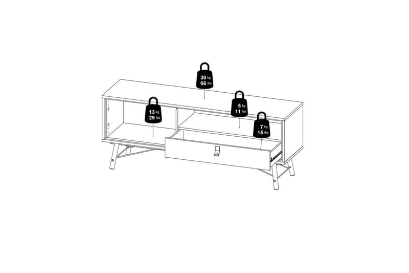 Tadami TV-bænk 150 cm - Natur - Møbler - TV borde & mediemøbler - TV-borde