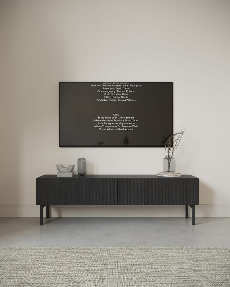 Takayo TV-bænk 176 cm - Sort - Møbler - TV borde & mediemøbler - TV-borde