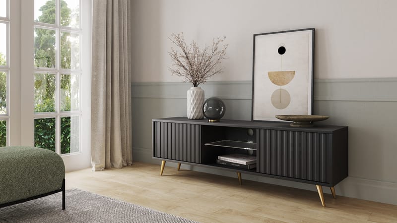 Tapas TV-bænk 135 cm - Sort - Møbler - TV borde & mediemøbler - TV-borde
