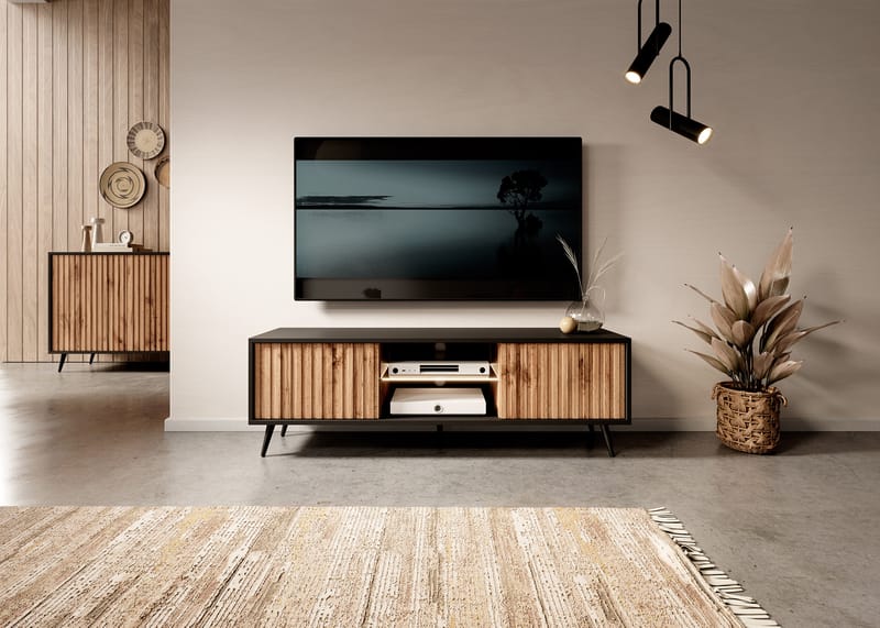 Tapas TV-bænk 135 cm - Sort - Møbler - TV borde & mediemøbler - TV-borde