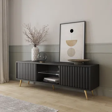 Tapas TV-bænk 135 cm - Sort - Møbler - TV borde & mediemøbler - TV-borde