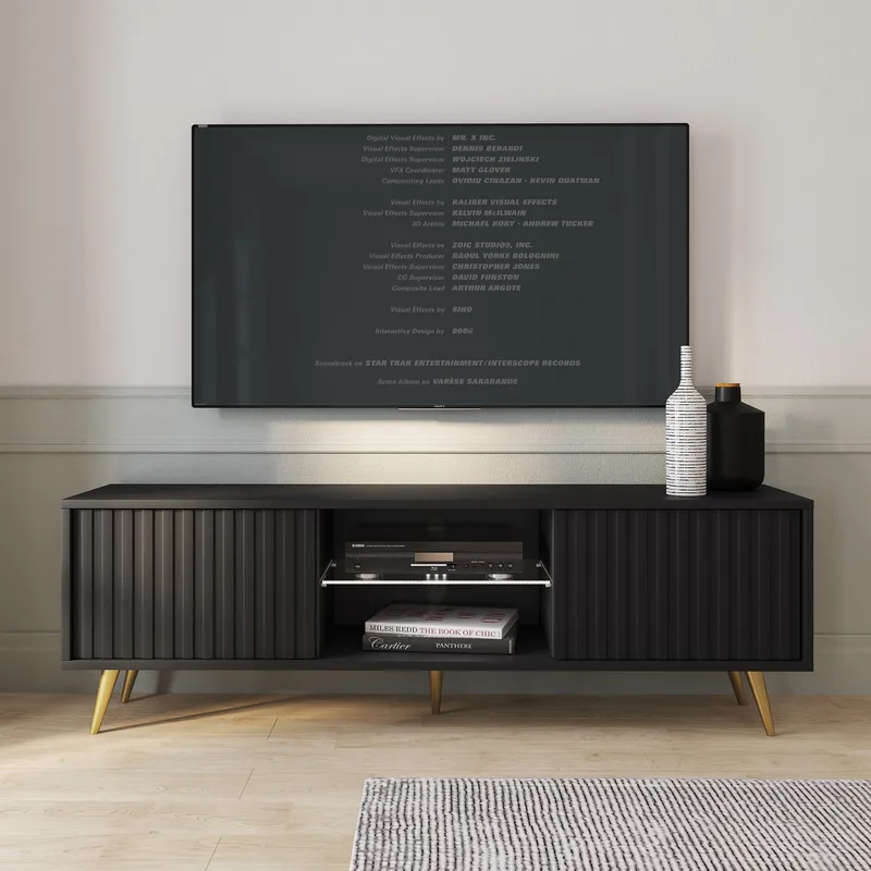 Tapas TV-bænk 135 cm - Sort - Møbler - TV borde & mediemøbler - TV-borde