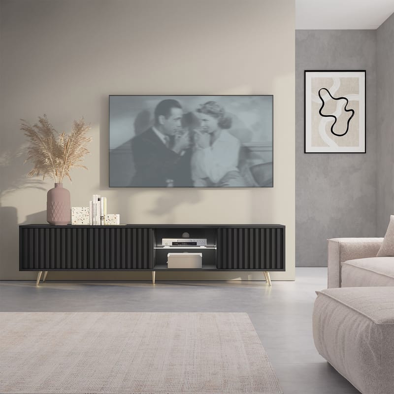 Tapas TV-bænk 175 cm - Sort - Møbler - TV borde & mediemøbler - TV-borde