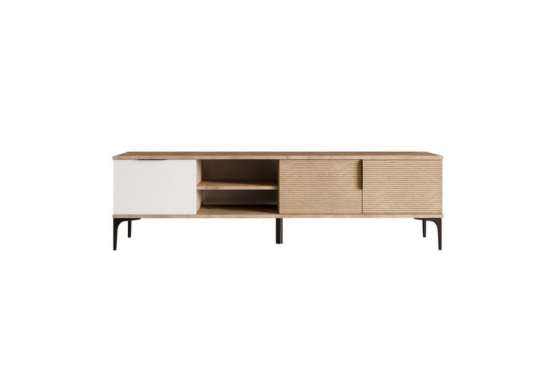 Tarz TV-skab 180 cm - Mellemfarvet træ/Hvid - Møbler - TV borde & mediemøbler - TV-borde