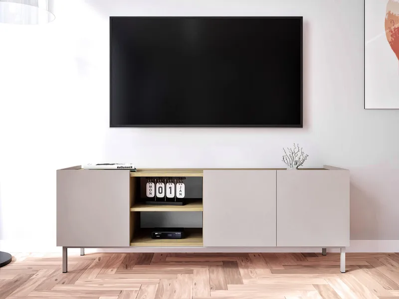Tavrin TV-bænk 153 cm - Beige - Møbler - TV borde & mediemøbler - TV-borde
