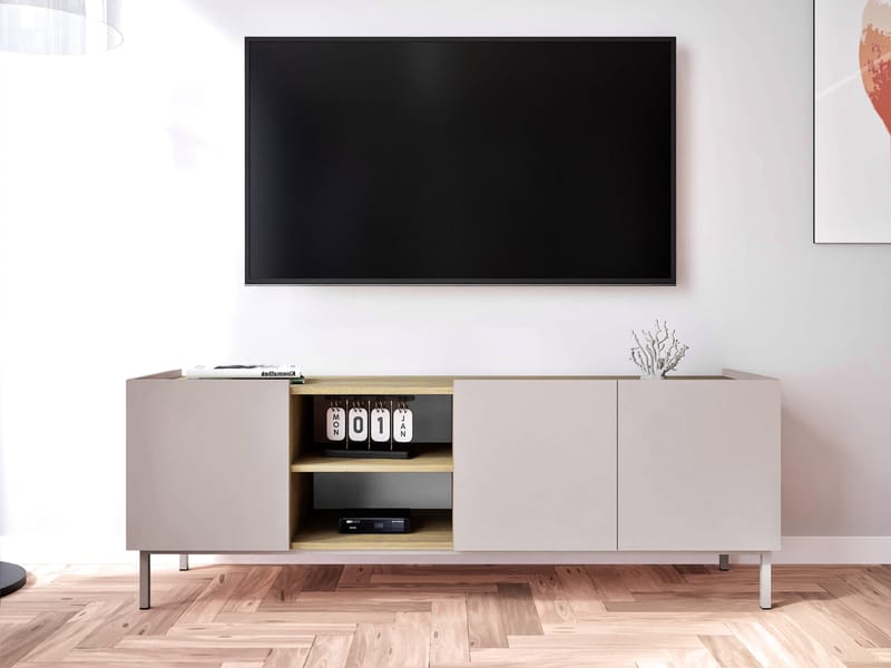 Tavrin TV-bænk 153 cm - Beige - Møbler - TV borde & mediemøbler - TV-borde