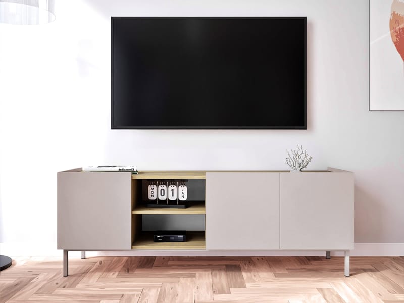 Tavrin TV-bænk 153 cm - Beige - Møbler - TV borde & mediemøbler - TV-borde