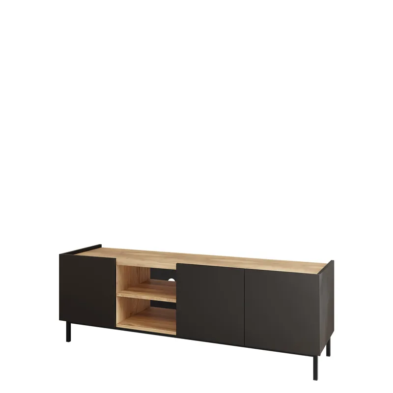 Tavrin TV-bænk 153 cm - Sort - Møbler - TV borde & mediemøbler - TV-borde