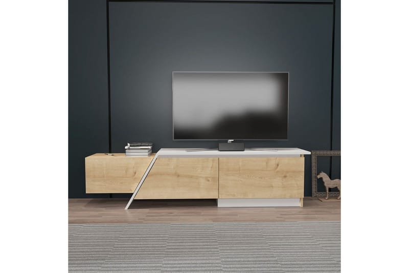 Tavros TV-bænk 180 cm - Eg/Hvid - Møbler - TV borde & mediemøbler - TV-borde