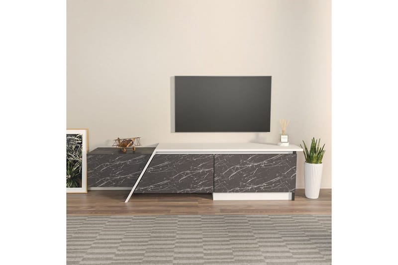 Tavros TV-bænk 180 cm - Grå/Hvid - Møbler - TV borde & mediemøbler - TV-borde