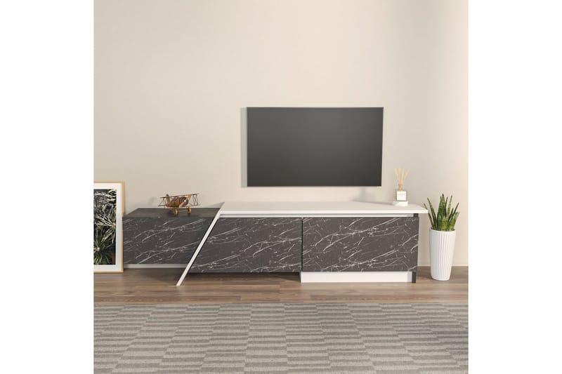 Tavros TV-bænk 180 cm - Grå/Hvid - Møbler - TV borde & mediemøbler - TV-borde