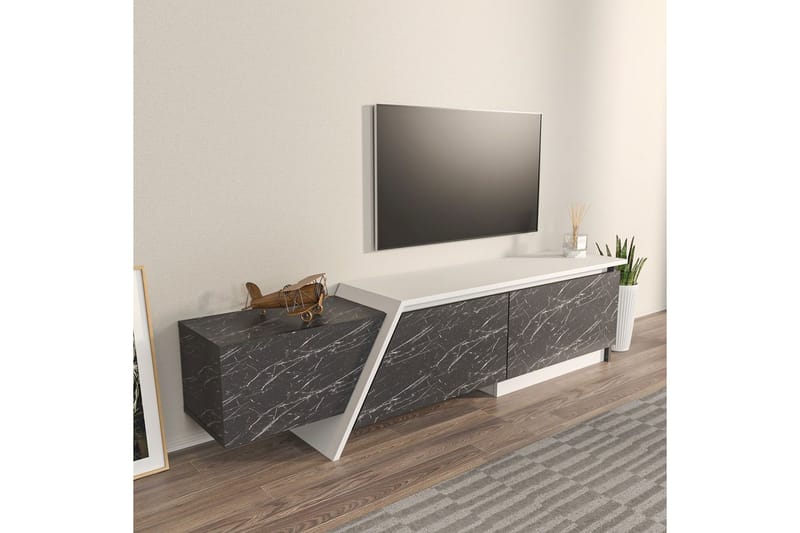Tavros TV-bænk 180 cm - Grå/Hvid - Møbler - TV borde & mediemøbler - TV-borde