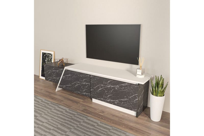 Tavros TV-bænk 180 cm - Grå/Hvid - Møbler - TV borde & mediemøbler - TV-borde