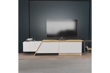 Tavros TV-bænk 180 cm - Hvid/Eg - Møbler - TV borde & mediemøbler - TV-borde