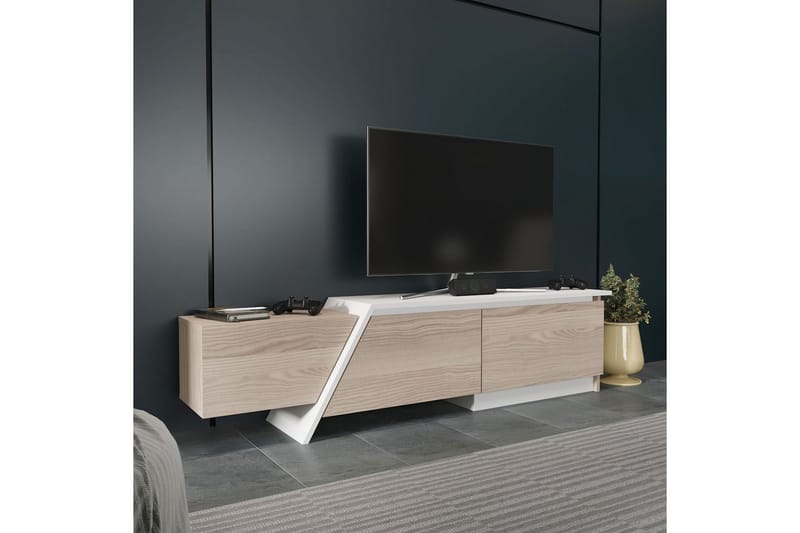 Tavros TV-bænk 180 cm - Rød/Hvid - Møbler - TV borde & mediemøbler - TV-borde