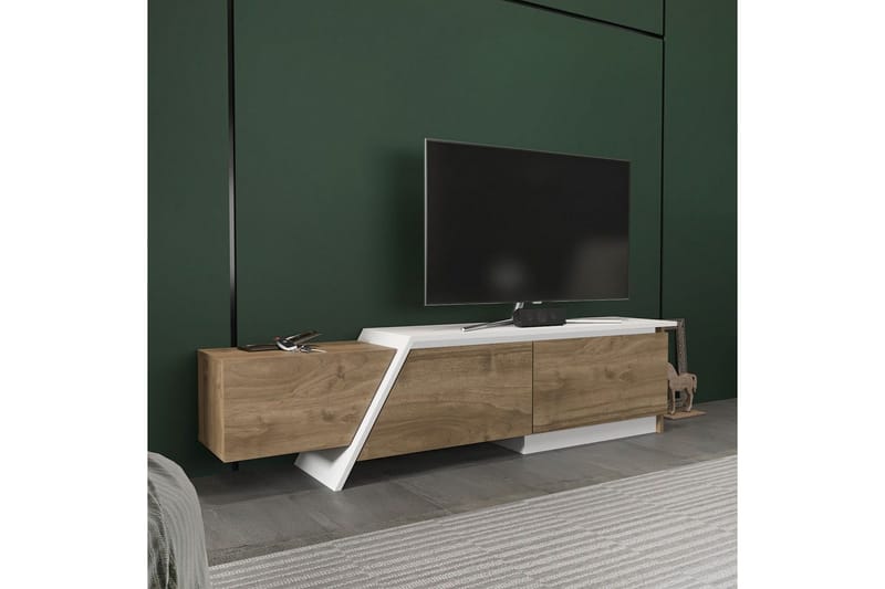 Tavros TV-bænk 180 cm - Valnød/Hvid - Møbler - TV borde & mediemøbler - TV-borde