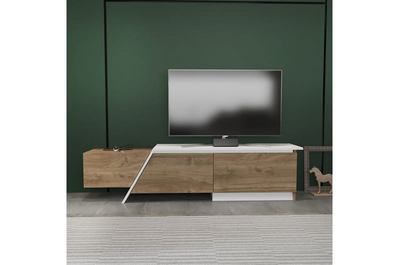 Tavros TV-bænk 180 cm - Valnød/Hvid - Møbler - TV borde & mediemøbler - TV-borde