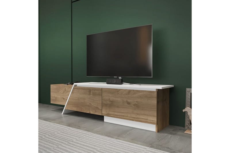Tavros TV-bænk 180 cm - Valnød/Hvid - Møbler - TV borde & mediemøbler - TV-borde