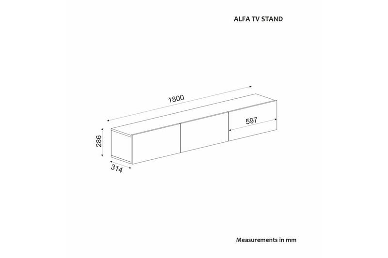 Taybah TV-bænk 180 cm - Travertin - Møbler - TV borde & mediemøbler - TV-borde