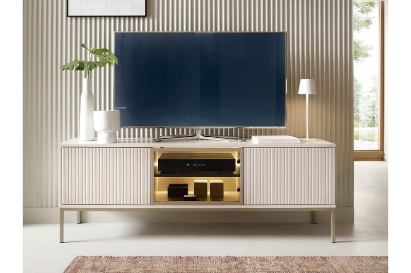 Tenorio Tv-bänk 154 cm - Beige - Møbler - TV borde & mediemøbler - TV-borde